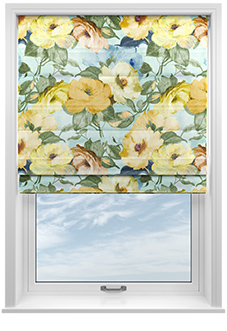 Amelia Faux Silk, Buttercup Mist - Roman Blind